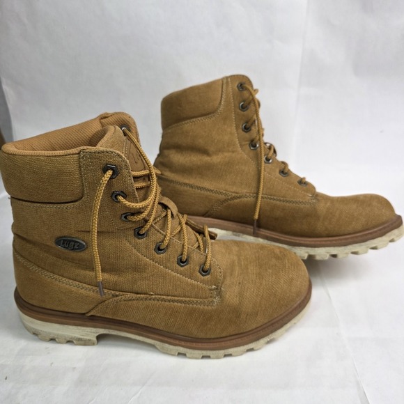 Lugz Boots Womens Size 11 Work Construction Combat Boots, Golden Wheat Brown GUC - Picture 2 of 10